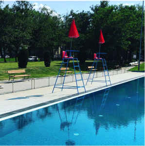 Krzesło ratownicze plus parasol UV