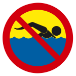 Znak zakaz pływania