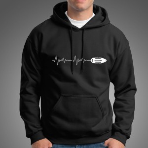 Bluza z kapturem Black T-shirt lifeguard heartbeat 