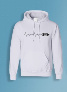 Biała Bluza z kapturem Black T-shirt lifeguard heartbeat 