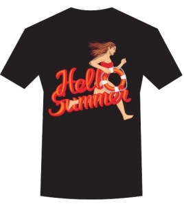 Koszulka T-shirt Lifeguard hallo summer czarna